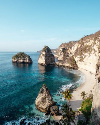 The beautiful Diamond Beach in Penida Island, Bali, Indonesia